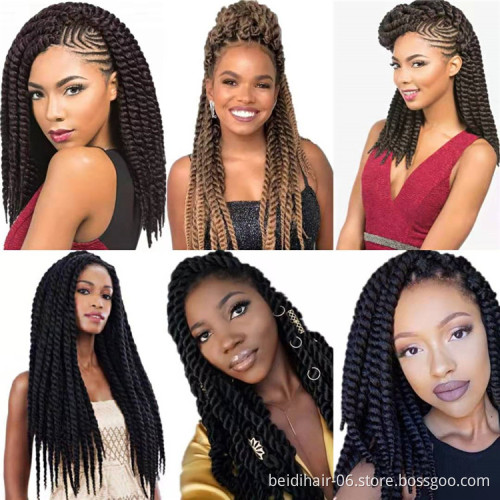 12Strands/Pack Thick Twist Braids Big Senegalese Braids Prelooped Crochet Hair Synthetic Extensions 14 18 22inch